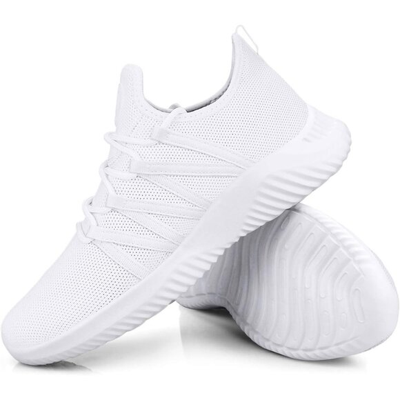 Men's White Breathable Lightweight Comfortable Non Slip Fashion Sneakers - Picture 6 of 6